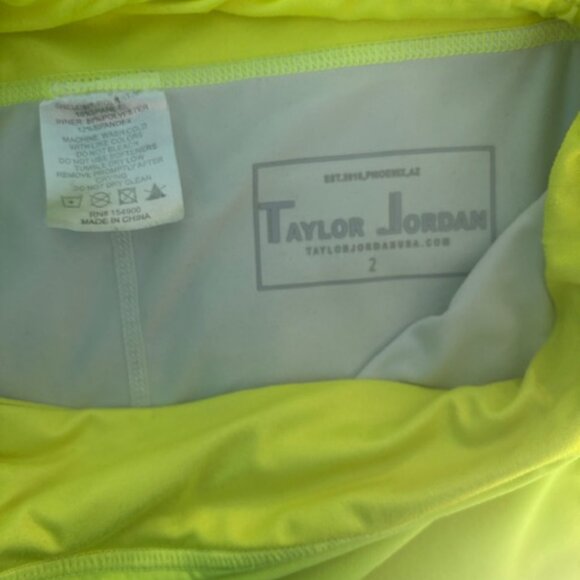 Taylor Jordan Original Tour Skort - Neon Yellow, Size 2 - Picture 2 of 4